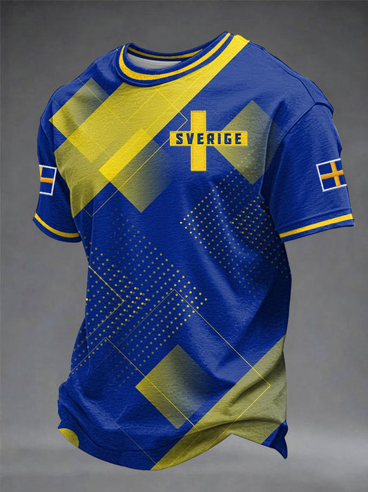 Men's Swedish Football Printed T-shirt