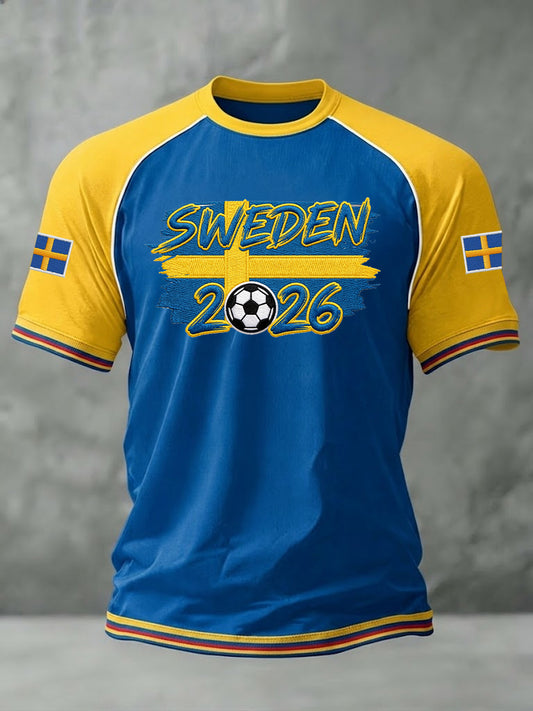 Men's Swedish Football Printed Casual short sleeves t-shirt