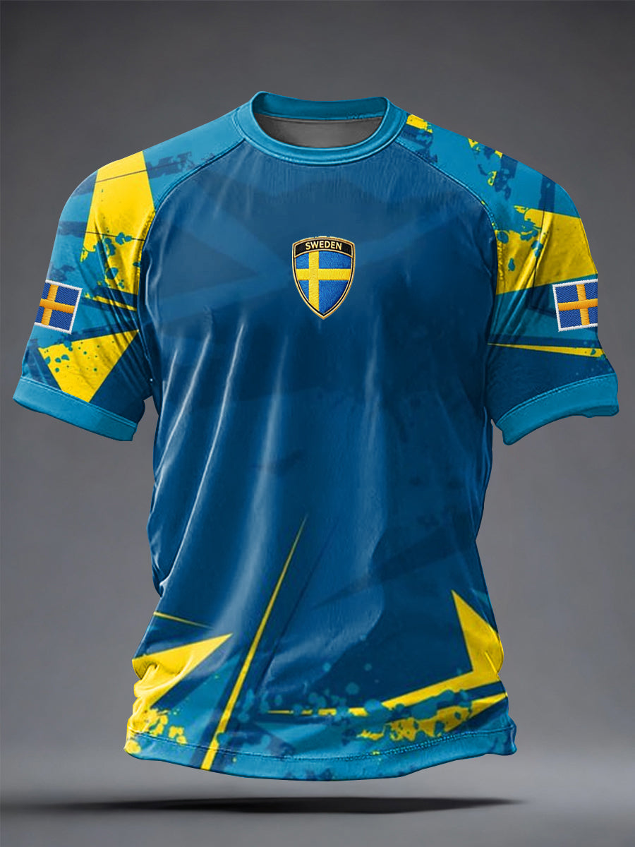 Men's Swedish Football Printed Casual short sleeves t-shirt