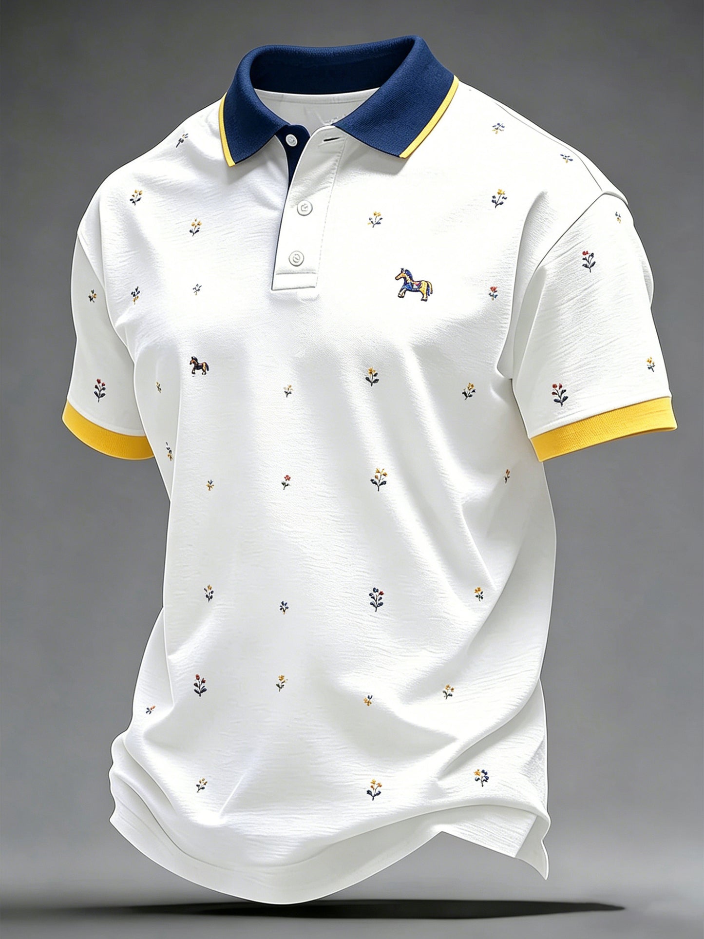Men's Swedish Flag Color Scheme Art Print Polo