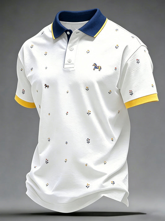 Men's Swedish Flag Color Scheme Art Print Polo