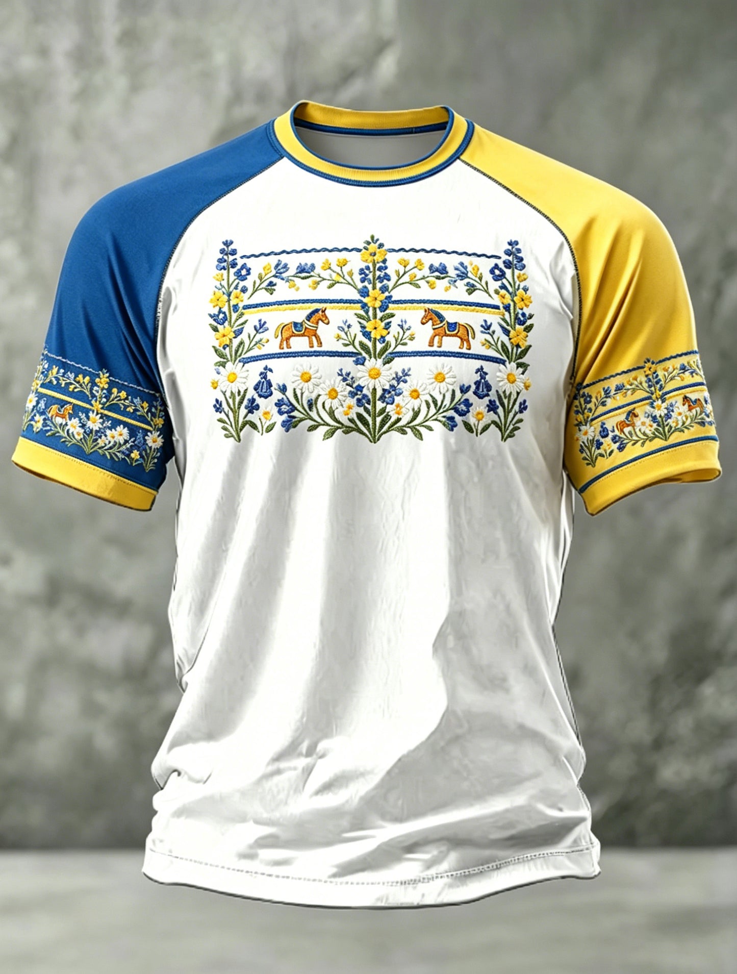 Men's Swedish Flag Color Scheme Art Print T-Shirt