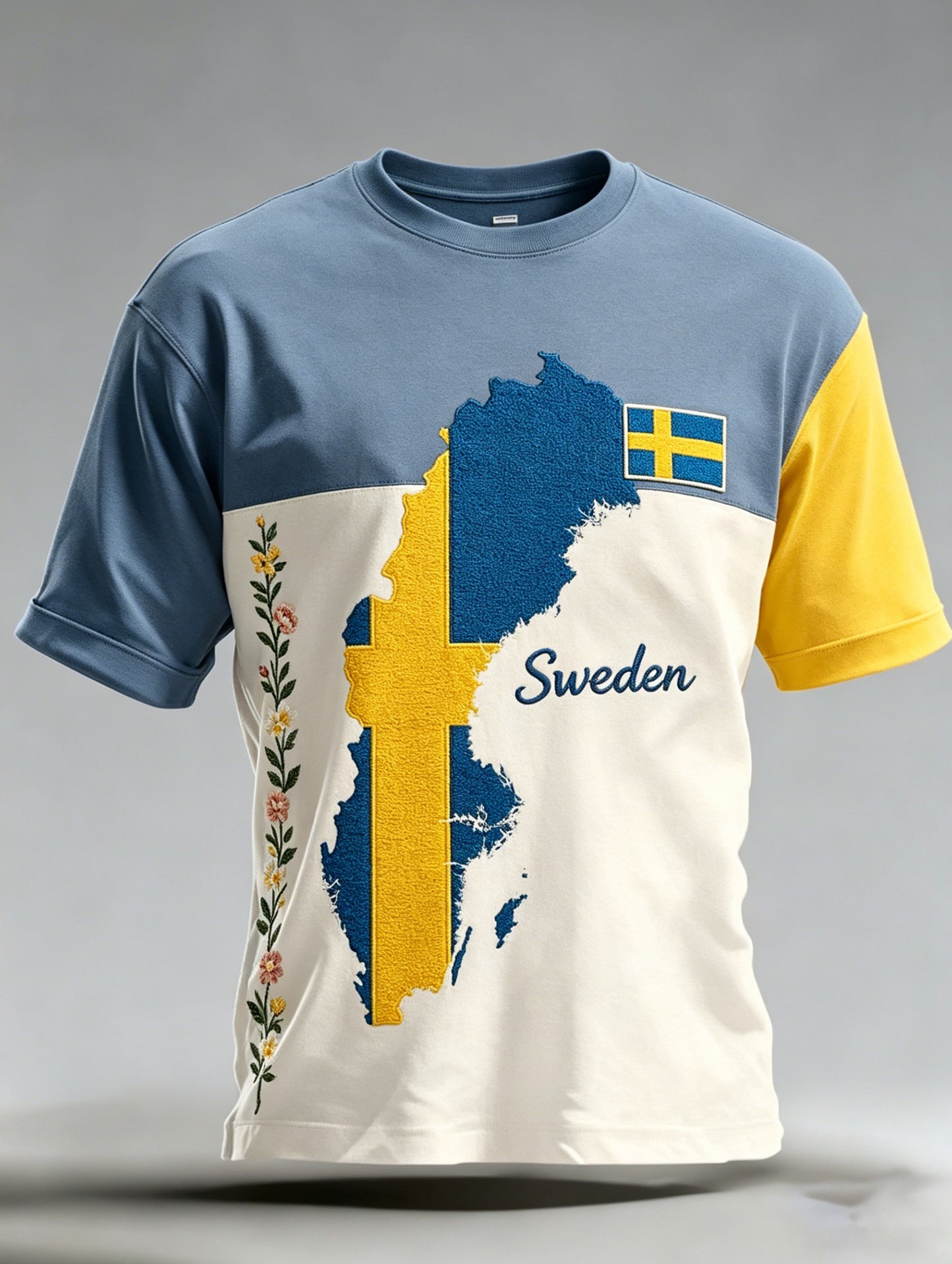 Men's Swedish Flag Color Scheme Art Print T-Shirt