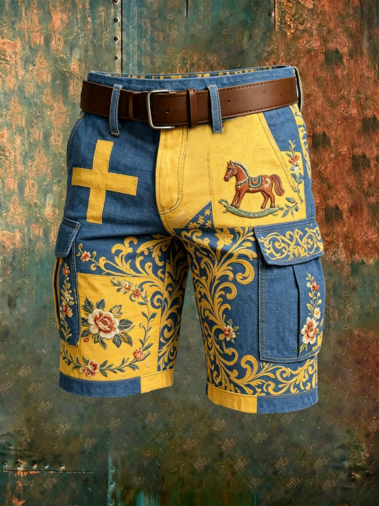 Men's Swedish National Day Commemorative Art-Print Shorts