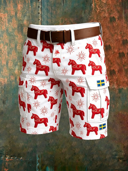 Men's Swedish National Day Commemorative Art-Print Shorts