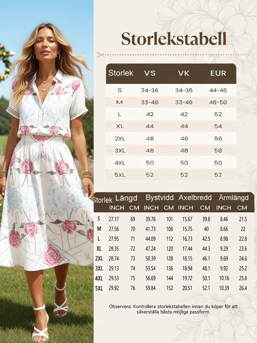 Women’s Swedish Floral Print Casual Short-Sleeved Shirt