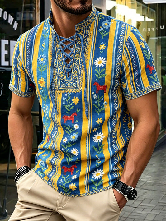 Men's Swedish Midsummer Art Print Short-Sleeve T-Shirt