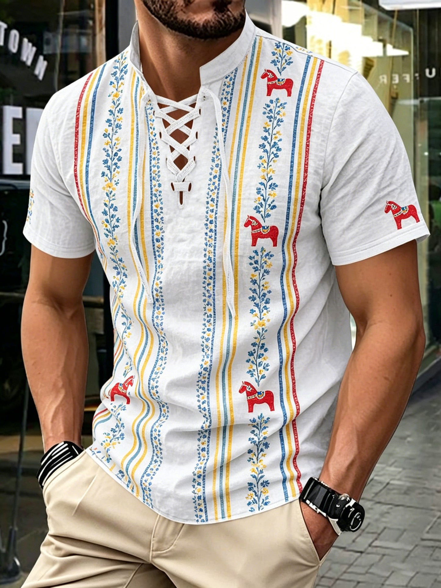 Men's Swedish Midsummer Art Print Short-Sleeve T-Shirt