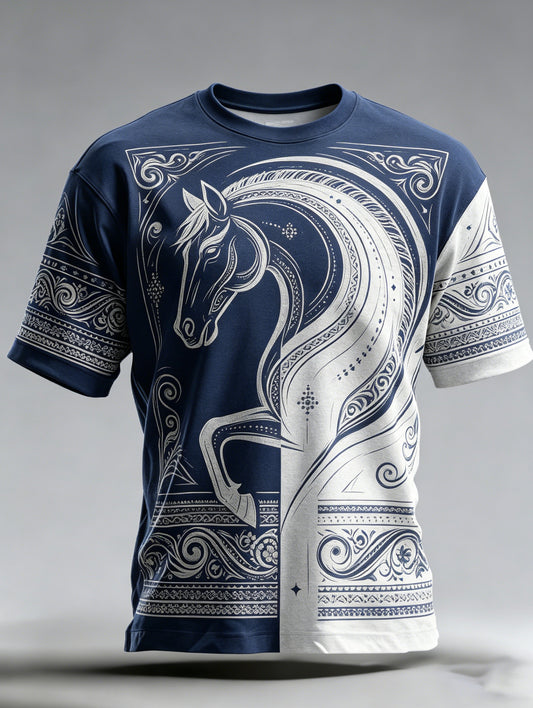 Men's Swedish Flag Color Scheme Art Print Short-Sleeved T-Shirt
