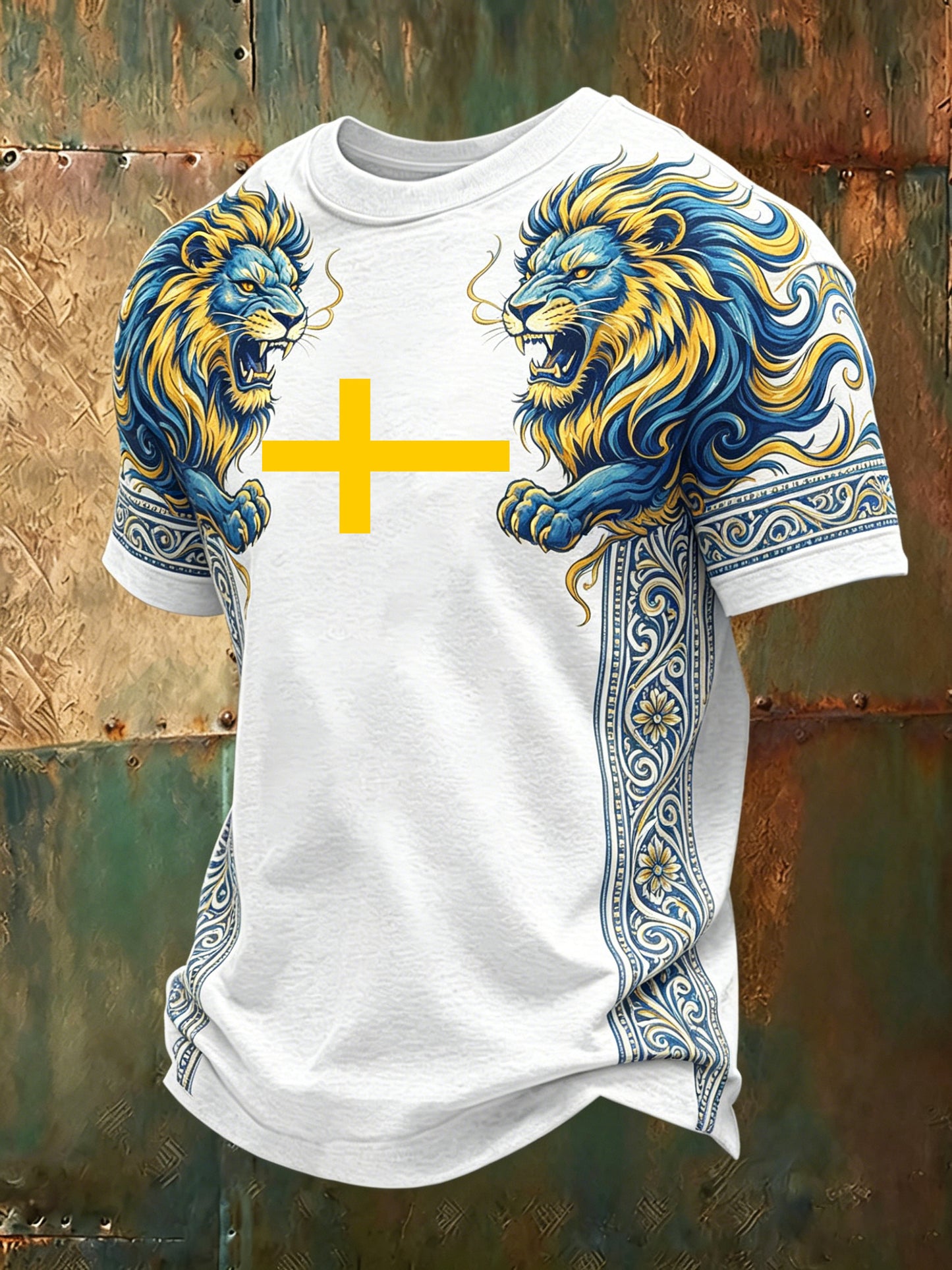 Men's Swedish Flag Color Scheme Art Print Short-Sleeved T-Shirtt