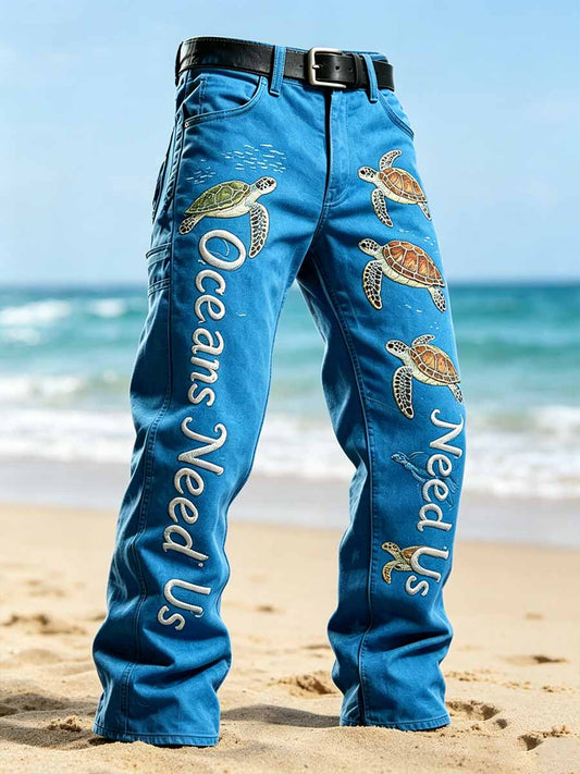 Men's World Oceans Day Printed Pants