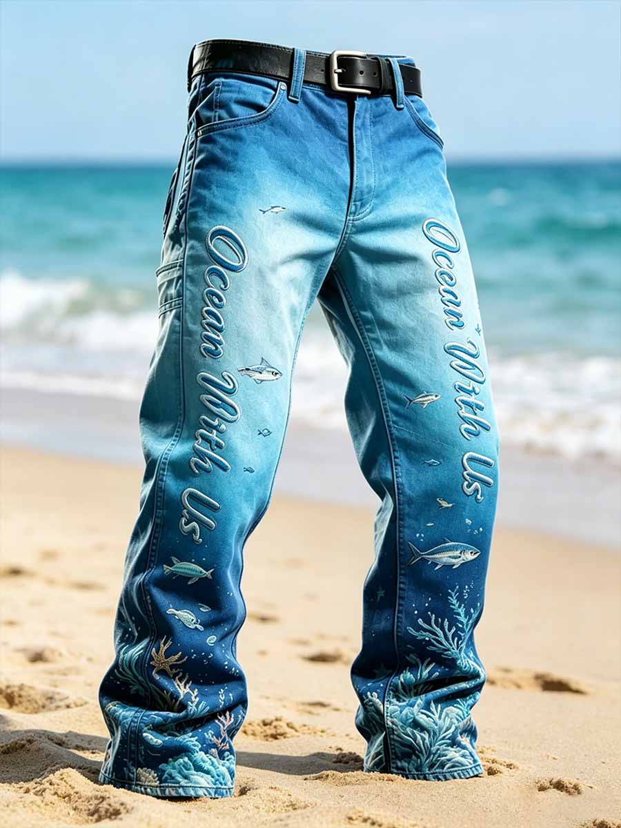 Men's World Oceans Day Printed Pants