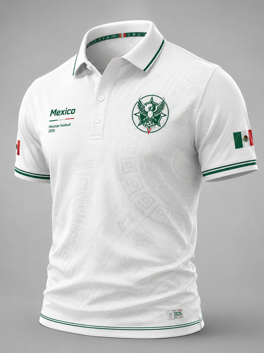 Men's Mexican Football Match Cheering Element Art Print Polo Shirt