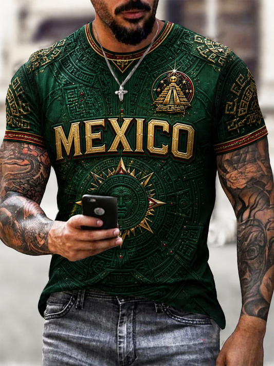 Men's Mexico Football Printed short sleeves t-shirt