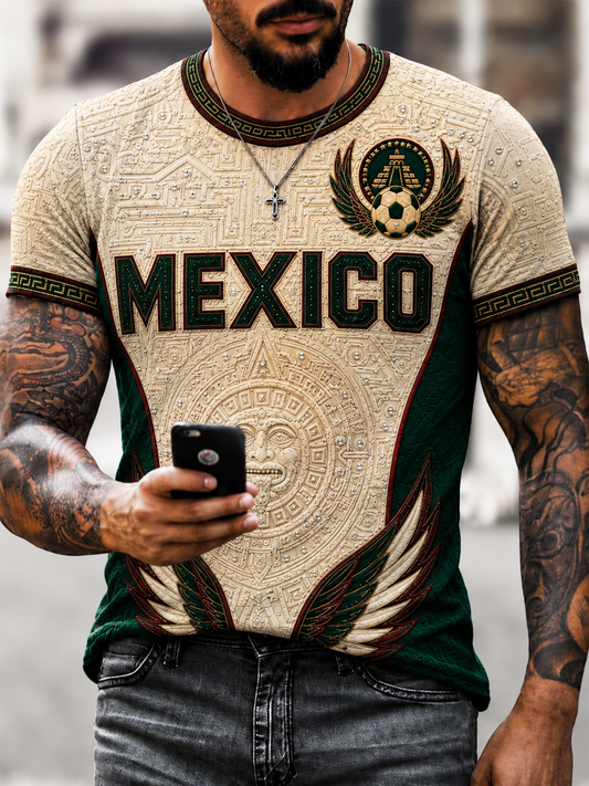Men's Mexico Football Printed short sleeves t-shirt