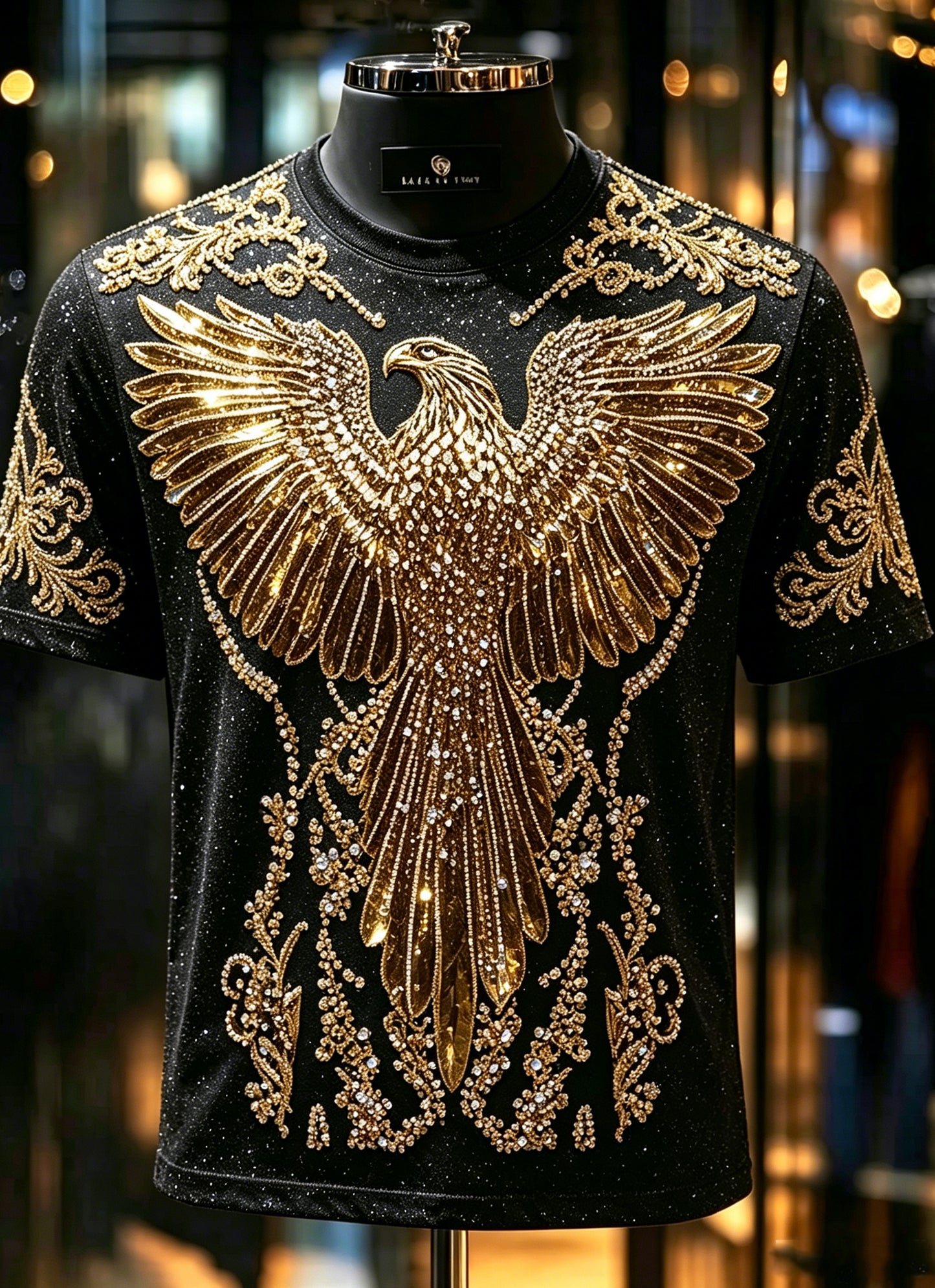 Men's Animal Eagle Printed Vintage Fashion Loose Short Sleeve T-Shirt