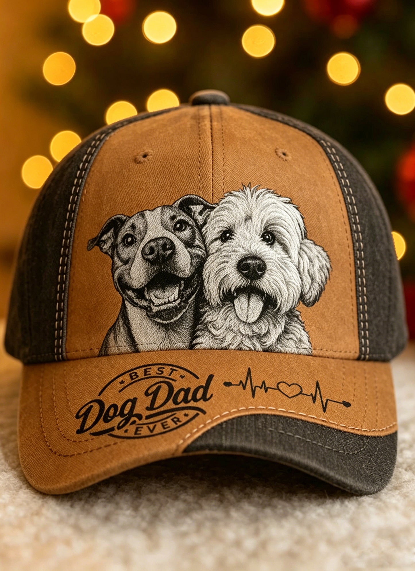 Men's Retro Animal Dog Dad Print Hat