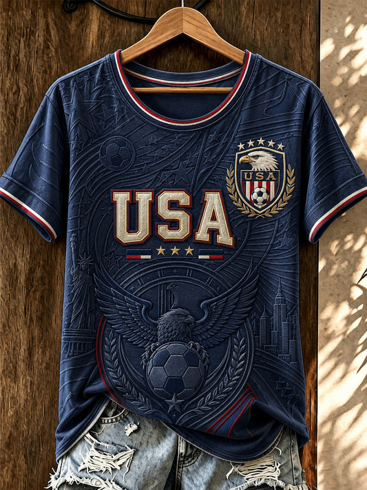 Women's USA Football Printed T-shirt