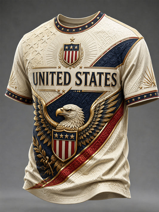 Men's America Print Casual Tee