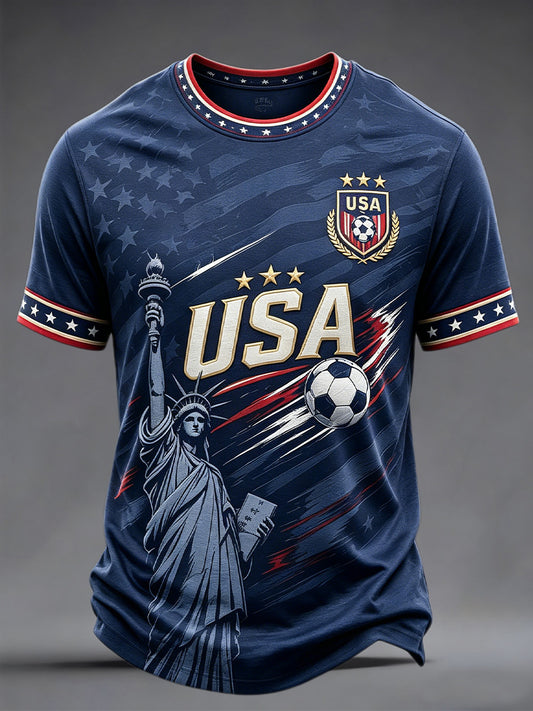 Men's Gift For Soccer Fans Print Casual Tee