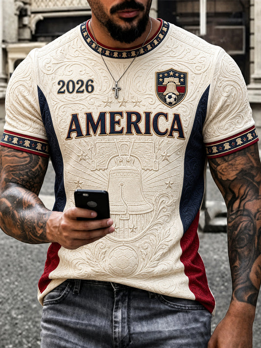 Men's Gift For Soccer Fans Print Casual Short Sleeve T-shirt