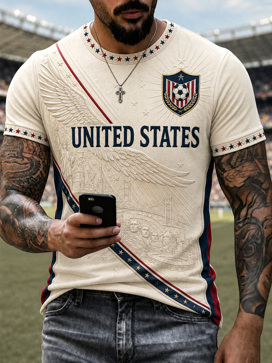 Men's Gift For Soccer Fans Print Casual Tee