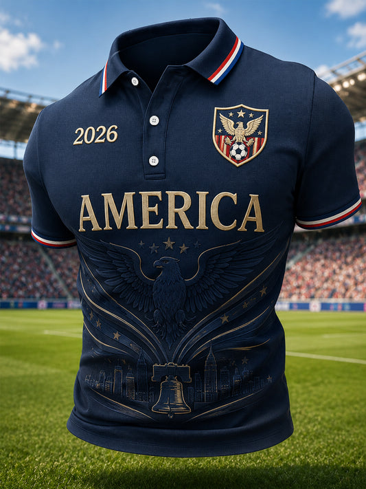 Men's Gift For Soccer Fans Print Casual Polo