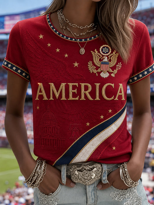 Women's Gift For Soccer Fans Print Casual Tee