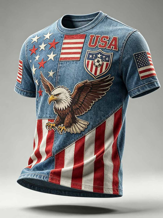 Men's Fashion American Football Print T-Shirt