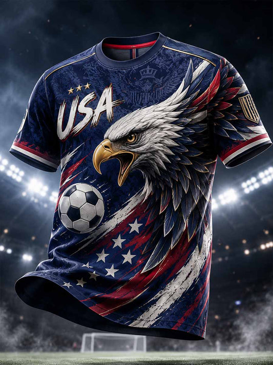 Men's Fashion American Football Print T-Shirt