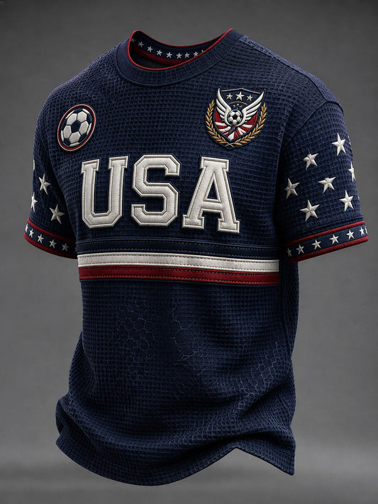 Men's USA Football Printed Waffle T-shirt