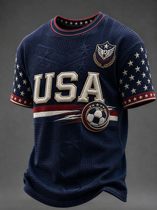 Men's USA Football Printed Waffle T-shirt
