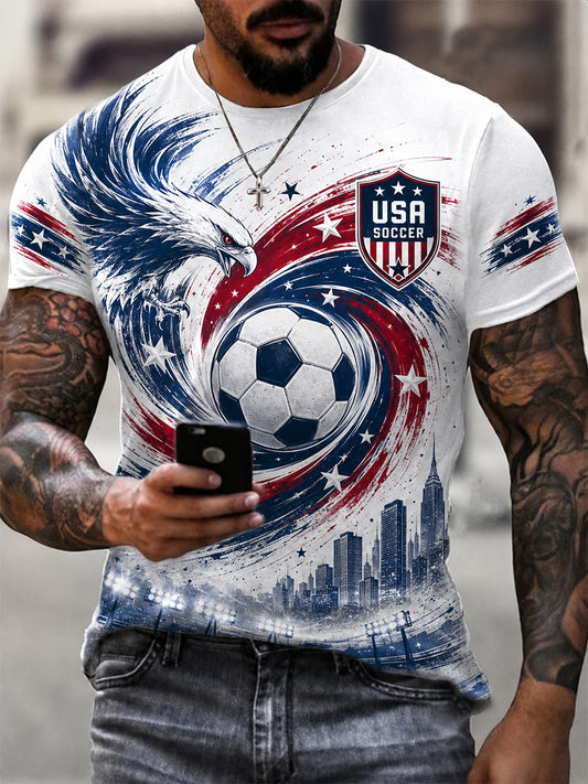 Men's Gift For Soccer Fans Print Casual Tee