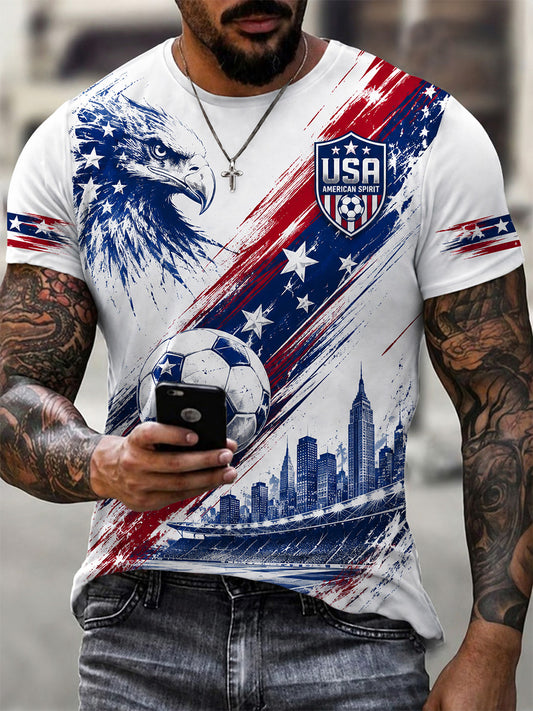 Men's Gift For Soccer Fans Print Casual Tee