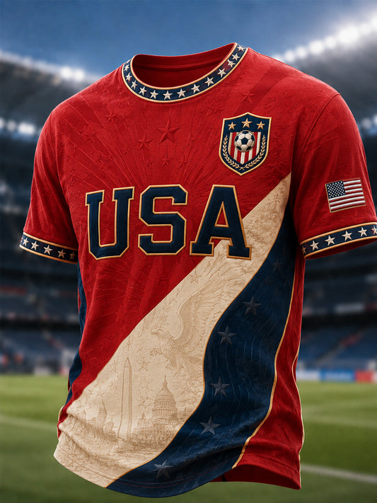 Men's Gift For Soccer Fans Print Casual Tee