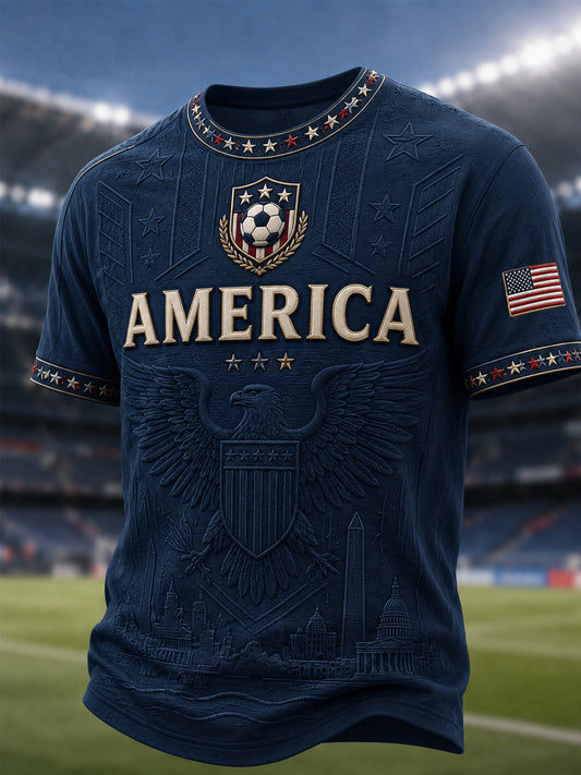 Men's Gift For Soccer Fans Print Casual Tee