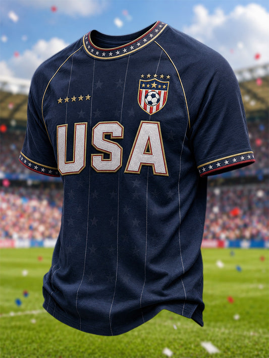 Men's Gift For Soccer Fans Print Casual Tee