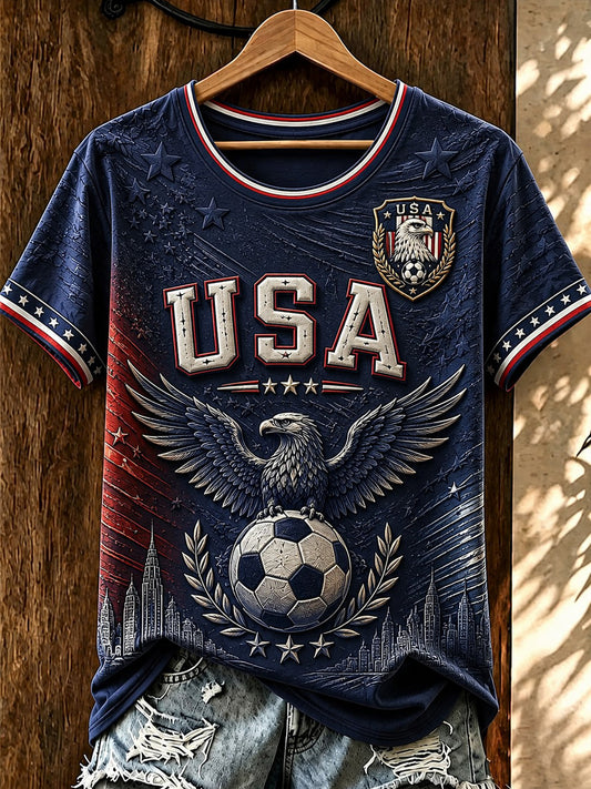 Women's USA Football Printed T-shirt