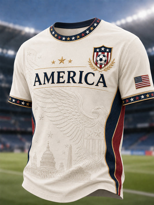 Men's Gift For Soccer Fans Print Casual Tee