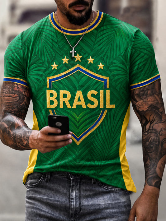 Men's Brasil Print Casual Tee