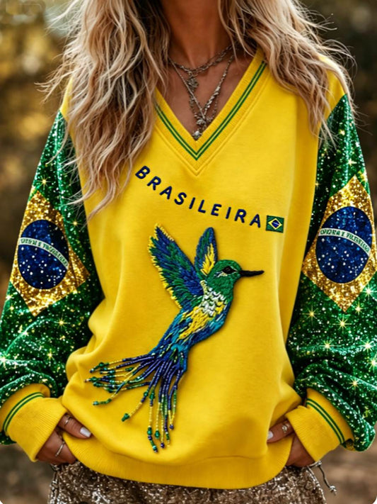Women's V-Neck Sweatshirt