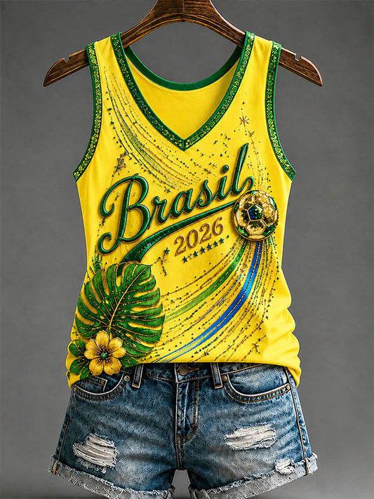 Women's 2026 Brazil Football Style Vests