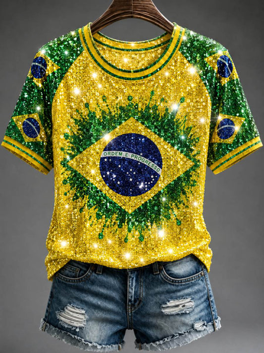 Women's round neck short sleeve T-shirt