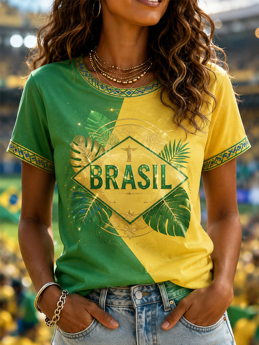 Women's Brasil Print Casual Tee