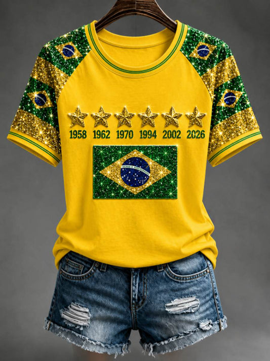Women's round neck short sleeve T-shirt
