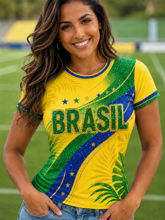 Women's Brasil Print Casual Tee