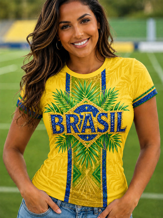 Women's Brasil Print Casual Tee