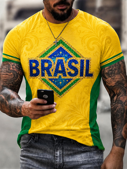 Men's Brasil Print Casual Tee