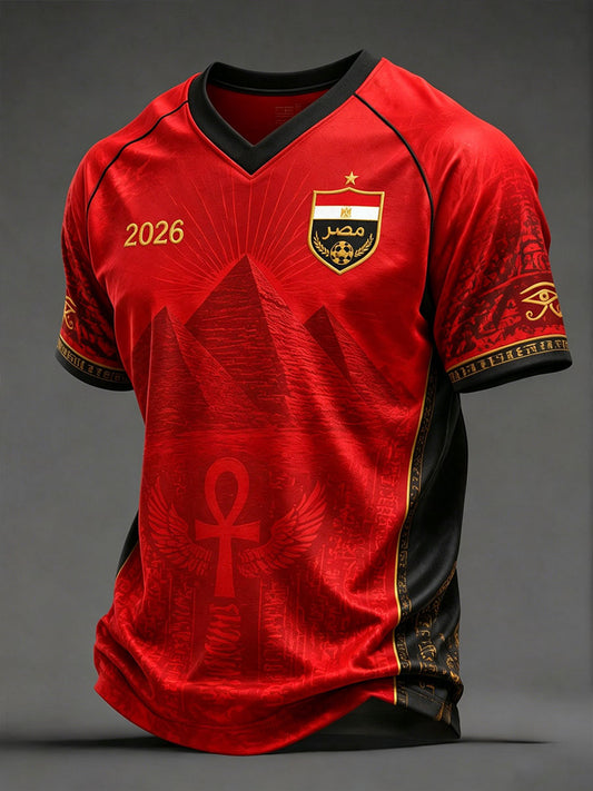 Men's 2026 Egypt Football V-Neck T-Shirts