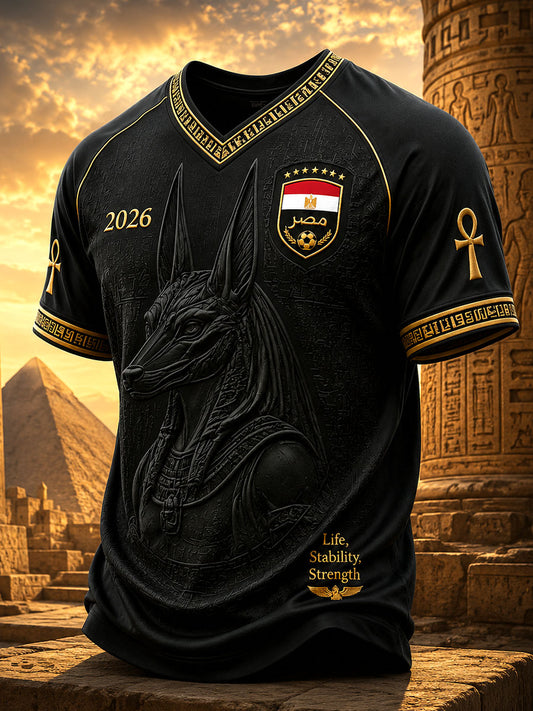Men's 2026 Egypt Football V-Neck T-Shirts